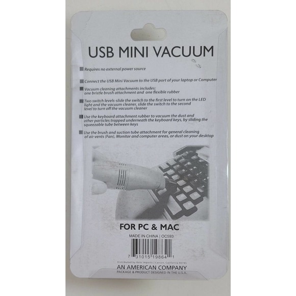 USB Mini Computer Vacuum Laptop Keyboard Brush Dust Cleaning Kit PC MAC - Picture 2 of 2
